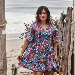 Summersault Tiered Tie-Neck Dress